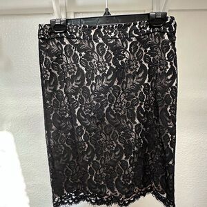 White House Black Market Black Lace Pencil Skirt